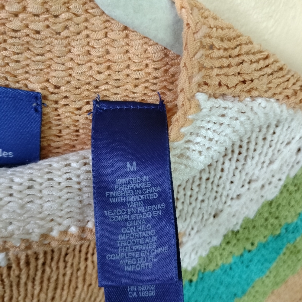 J.H. Collectibles Artsy colorful mock turtle neck knit sweater M New With Tags - Picture 9 of 11